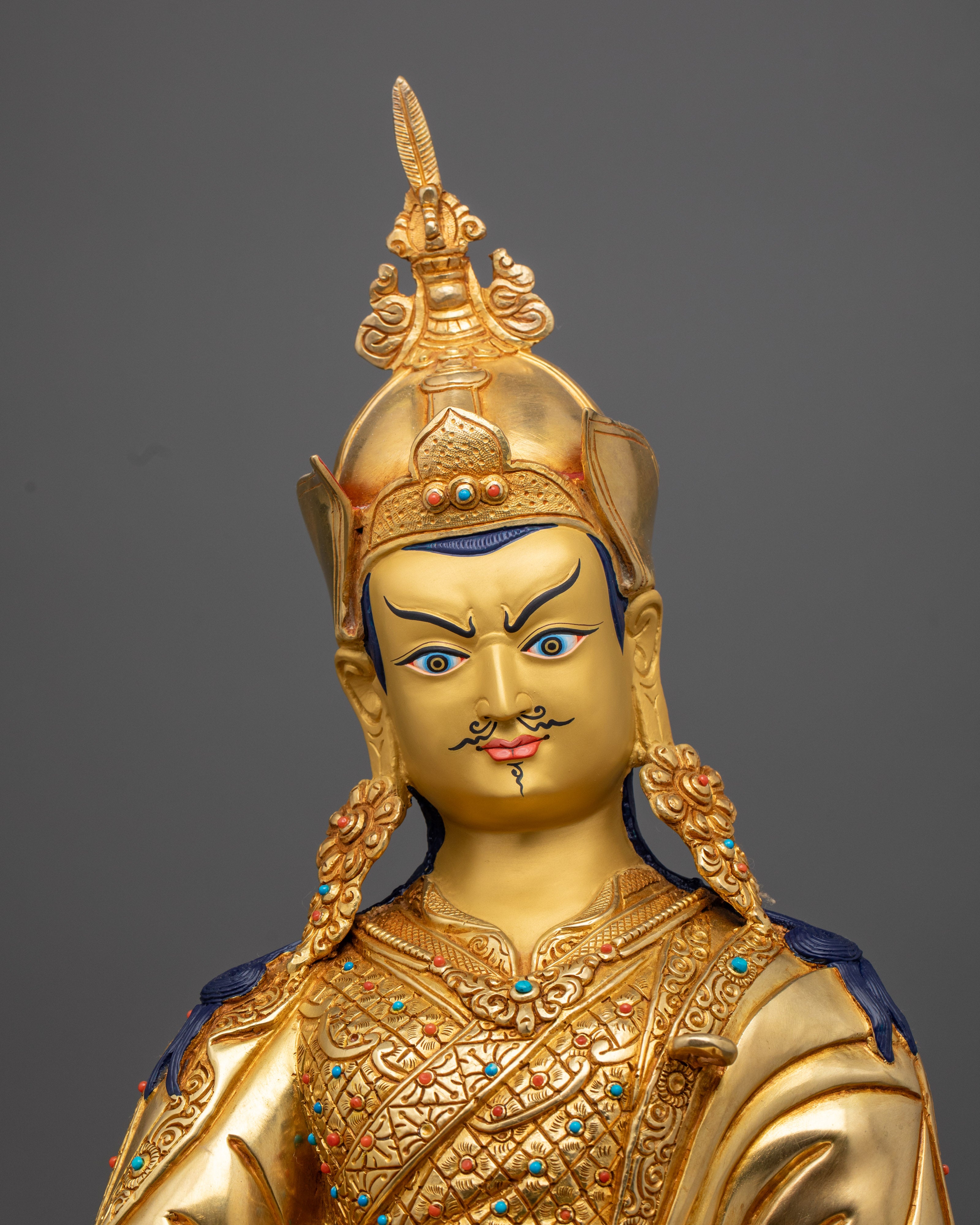 Guru Rinpoche Statue | Hand-Carved Tibetan Padmasambhava Sculpture