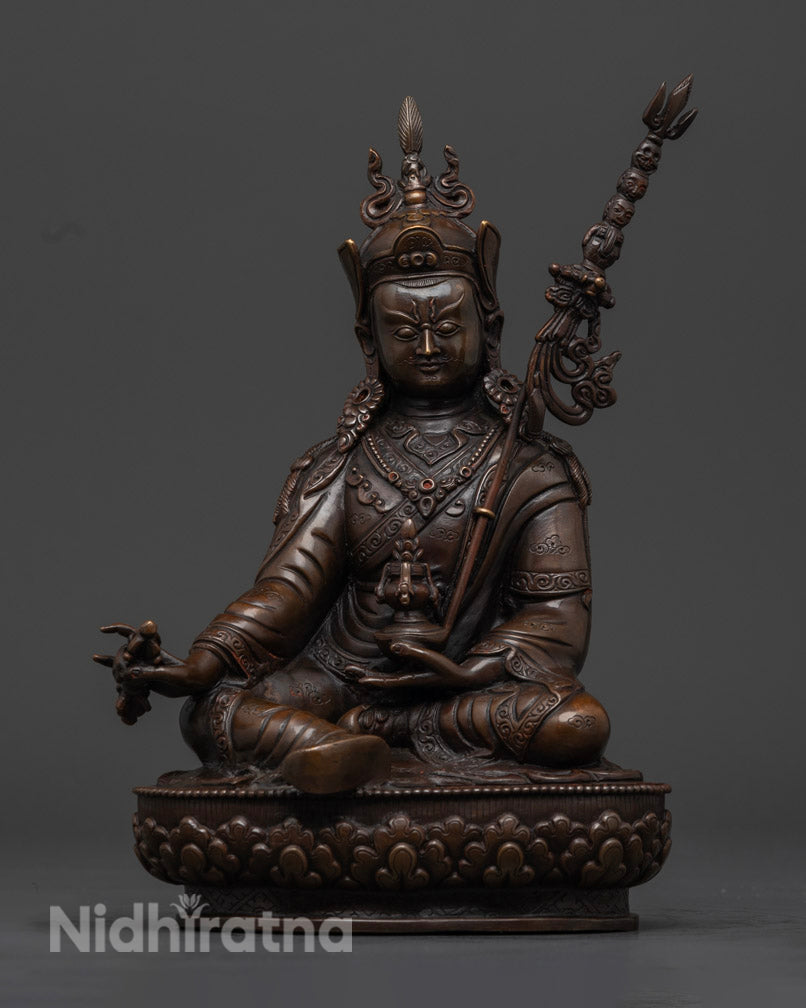 Oxidized Guru Rinpoche statue | Tibetan Sacred Art