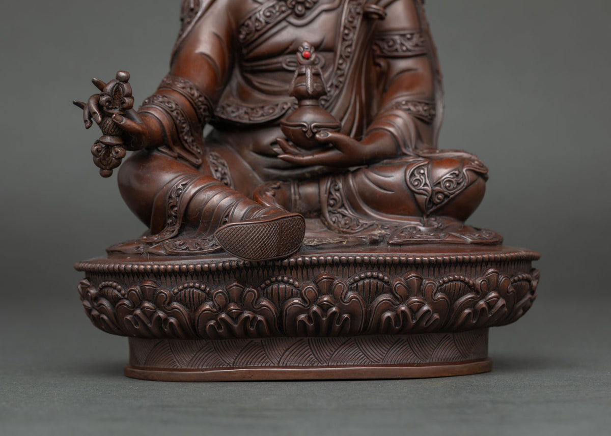 Lotus-Born Guru Rinpoche Statue | Oxidized Copper Art from Nepal