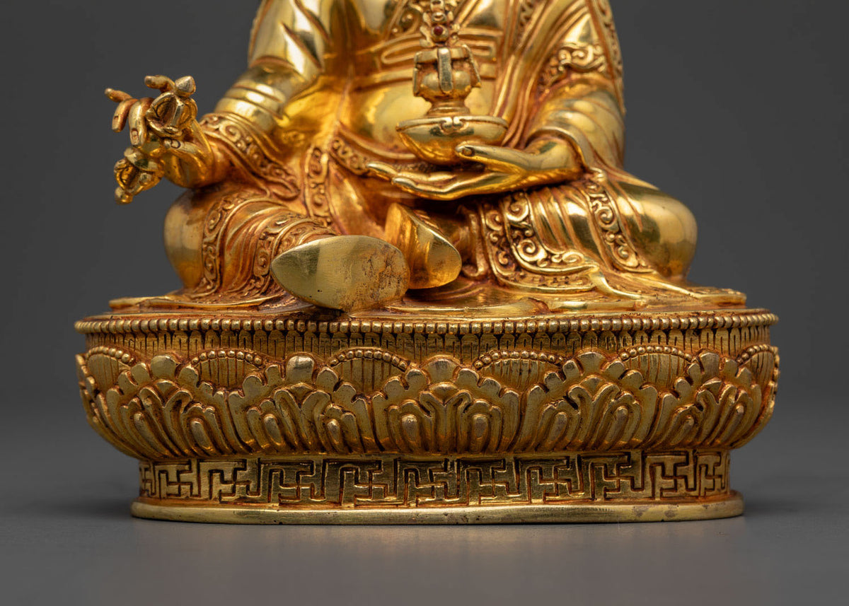 Gold-Gilded Guru Rinpoche Statue | Embodiment of Enlightenment