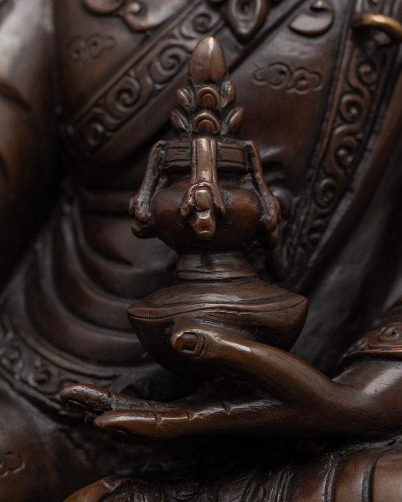 Oxidized Guru Rinpoche statue | Tibetan Sacred Art