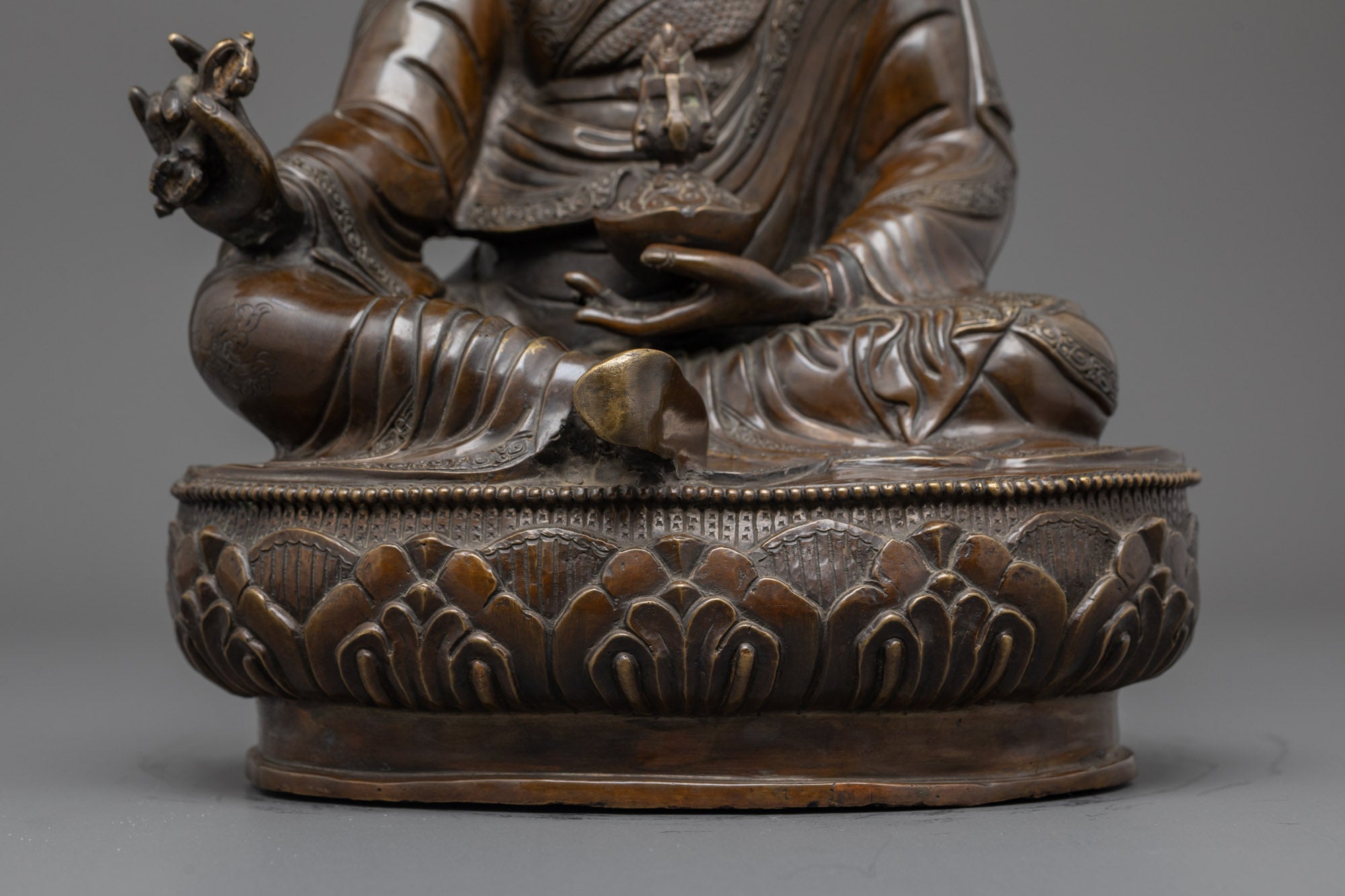Buy Oxidized Guru Rinpoche Statue | Sacred Tibetan Buddhist Sculpture
