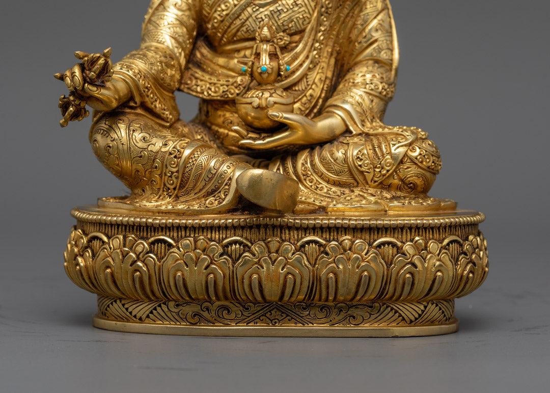 24k Gold Gilded Guru Rinpoche Statue