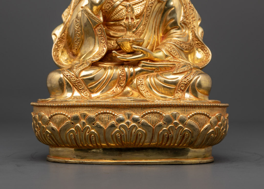 Handcrafted Guru Tsokye Dorje Sculpture | 24K Gold Gilded