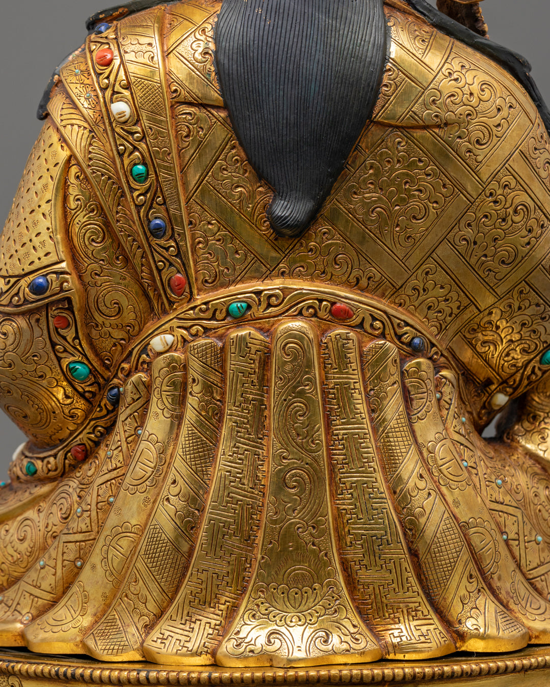 Nepalese Guru Rinpoche Statue | Himalayan Art in Gold