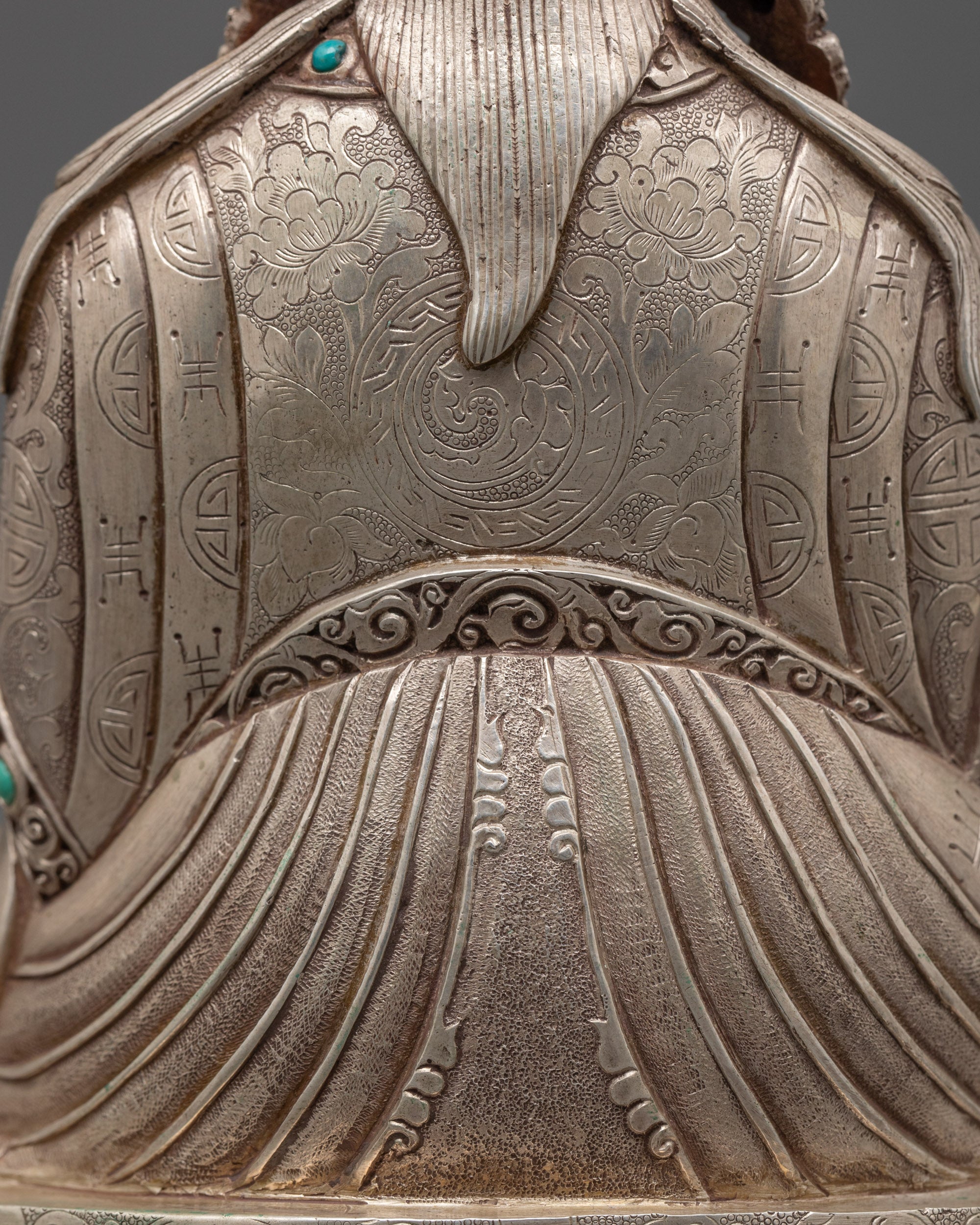 Handmade Pure Silver Guru Rinpoche Statue | Spiritual Protection Icon