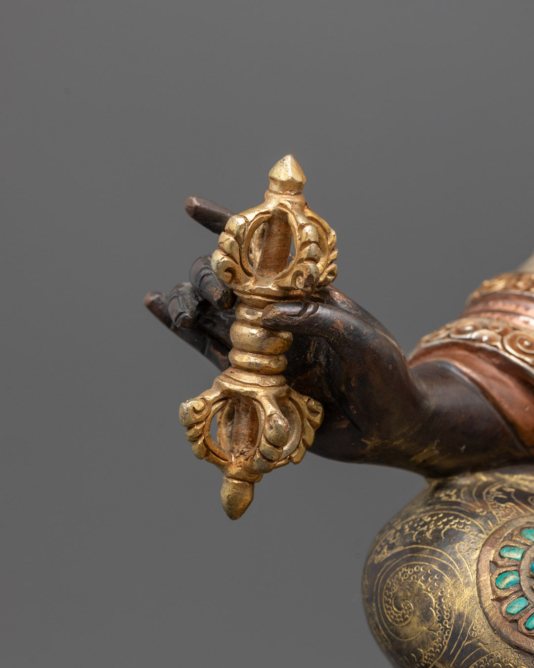 Oxidized Padmasambhava Statue | Master Carved Padmasambhava