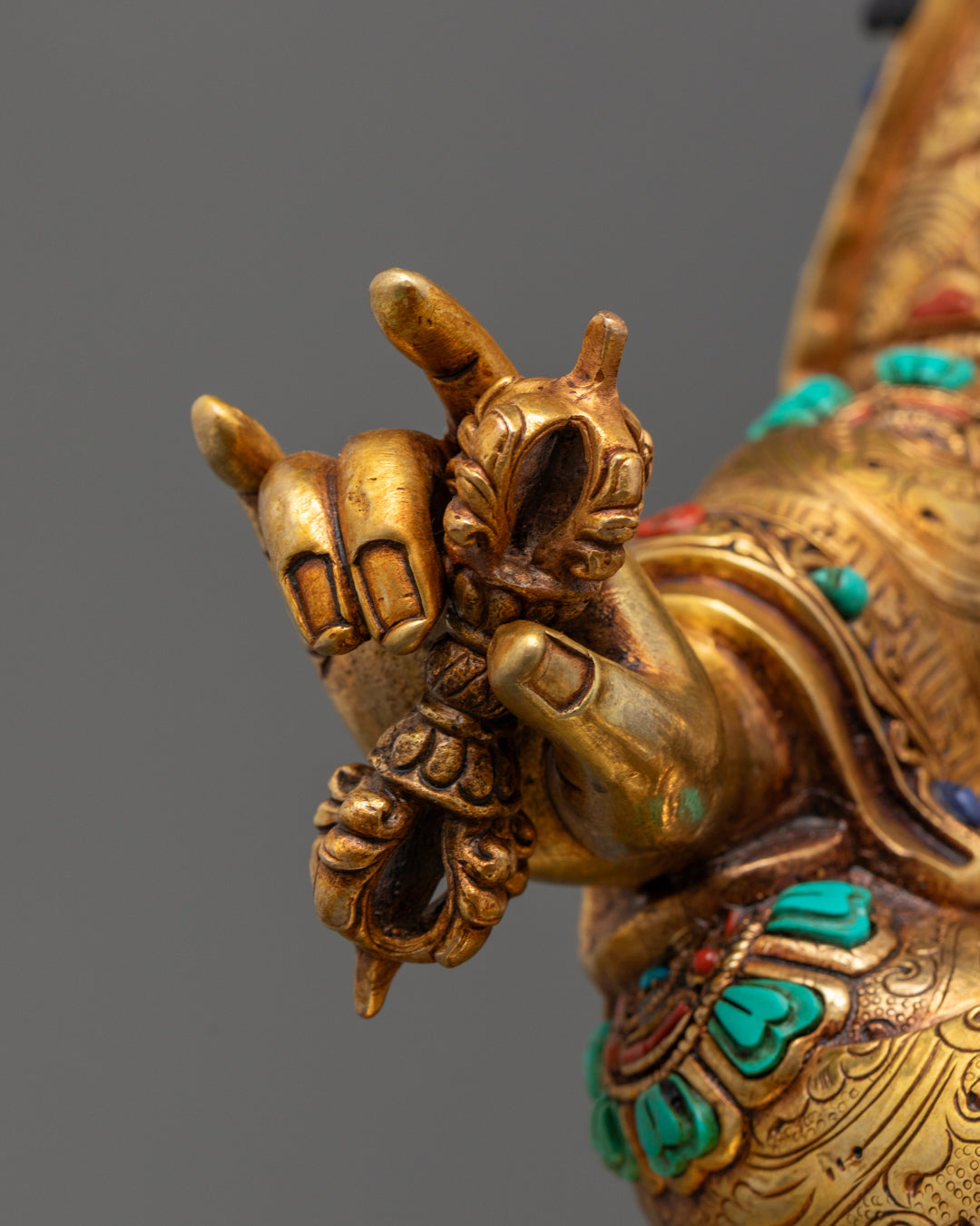 Nepalese Guru Rinpoche Statue | Himalayan Art in Gold