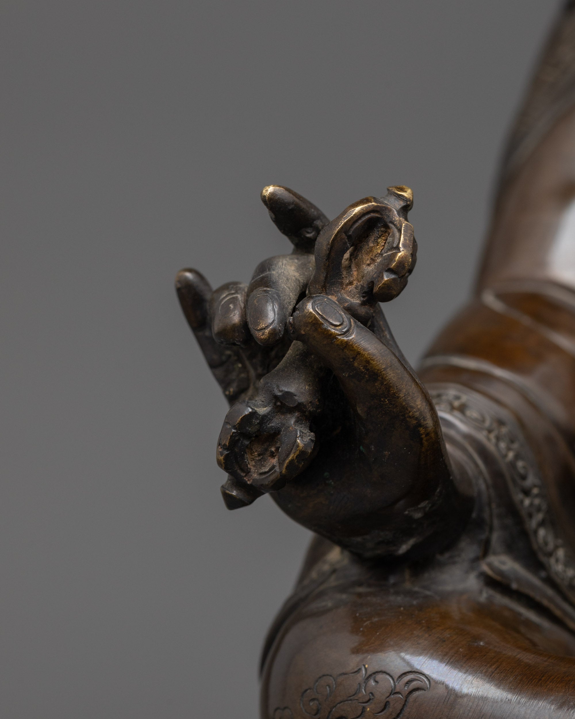 Buy Oxidized Guru Rinpoche Statue | Sacred Tibetan Buddhist Sculpture