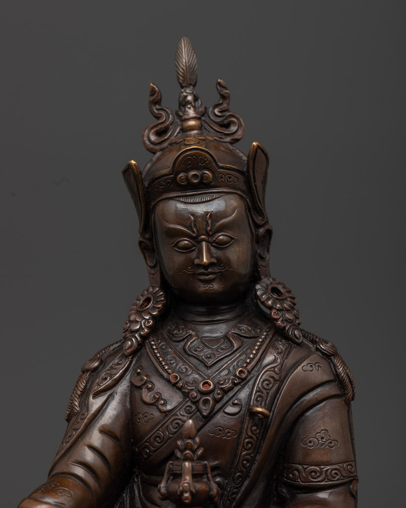 Oxidized Guru Rinpoche statue | Tibetan Sacred Art