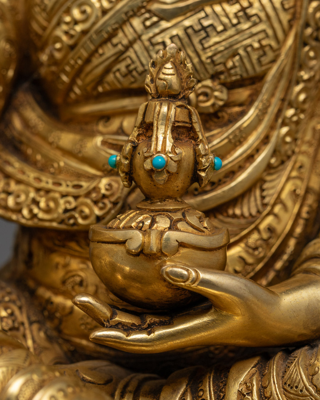 24k Gold Gilded Guru Rinpoche Statue