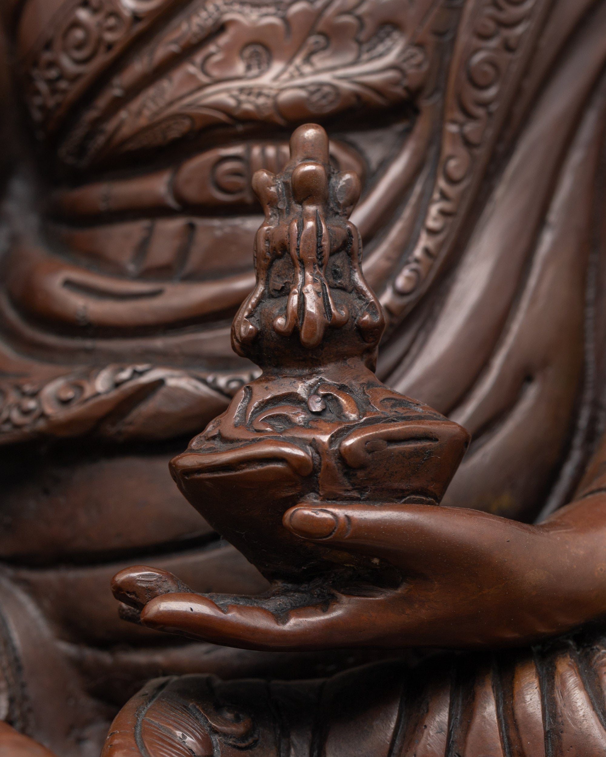 Oxidized Guru Rinpoche Statue | Himalayan Padmasambhava Sculpture