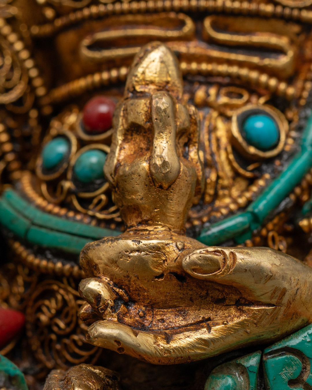 Guru Rinpoche Statue in 24k Fire-Gilded Copper