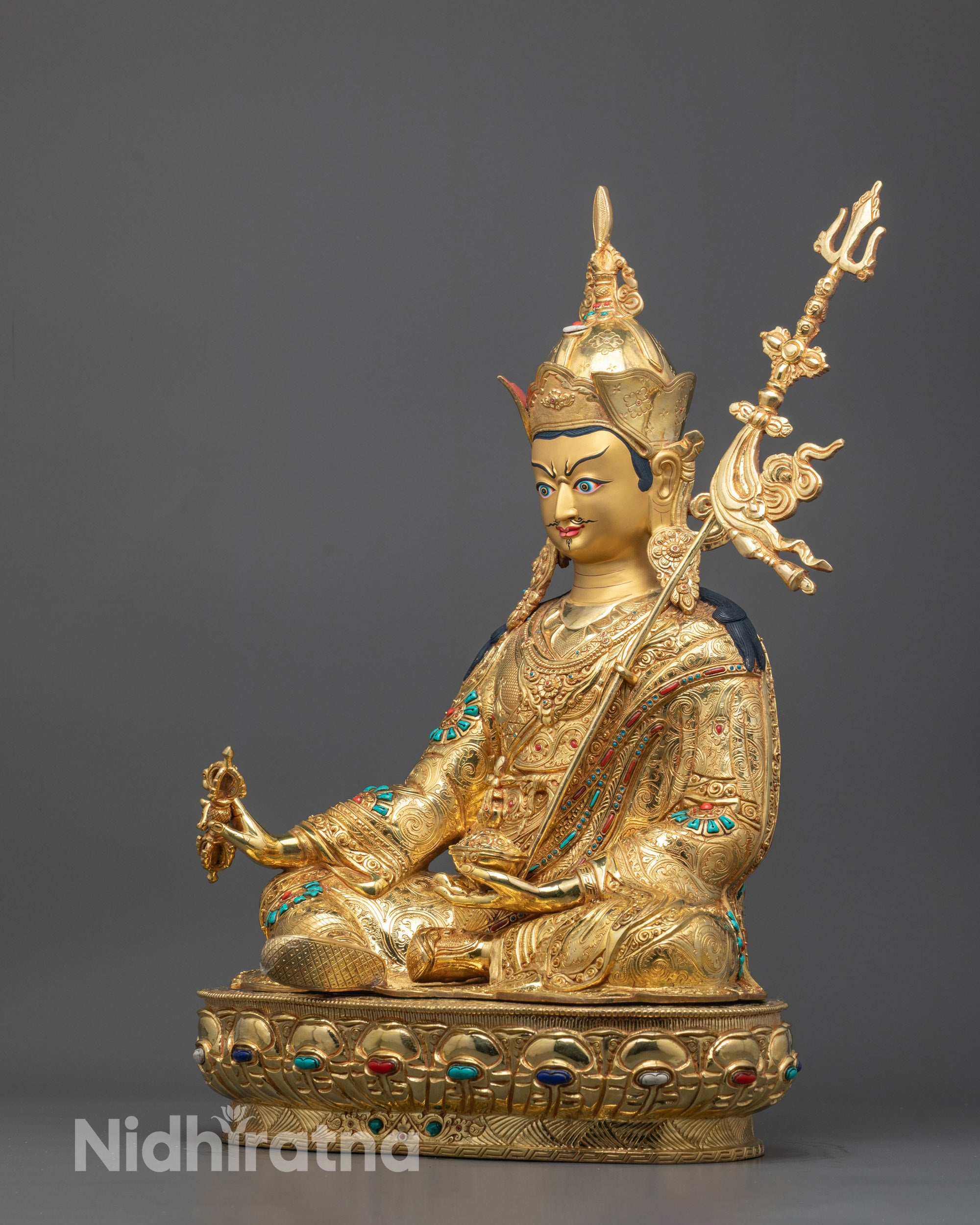 Guru Rinpoche Statue | Traditional Buddhist Master Sculpture