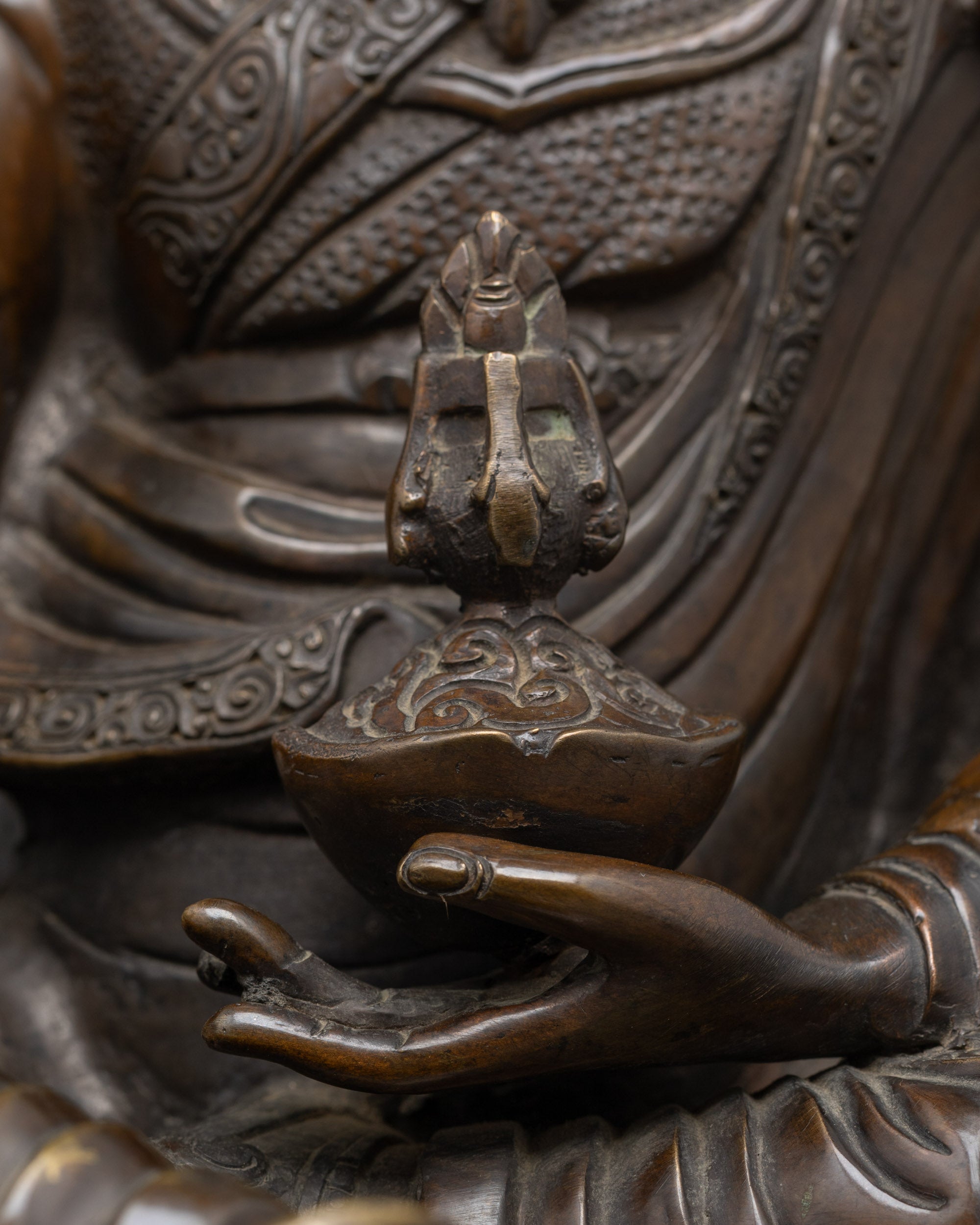 Buy Oxidized Guru Rinpoche Statue | Sacred Tibetan Buddhist Sculpture