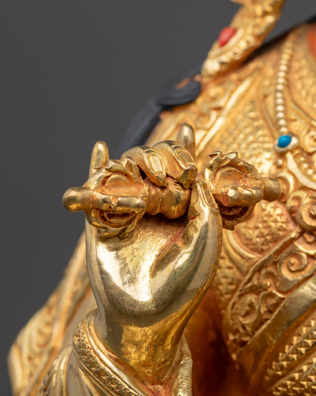 Handcrafted Guru Tsokye Dorje Sculpture | 24K Gold Gilded