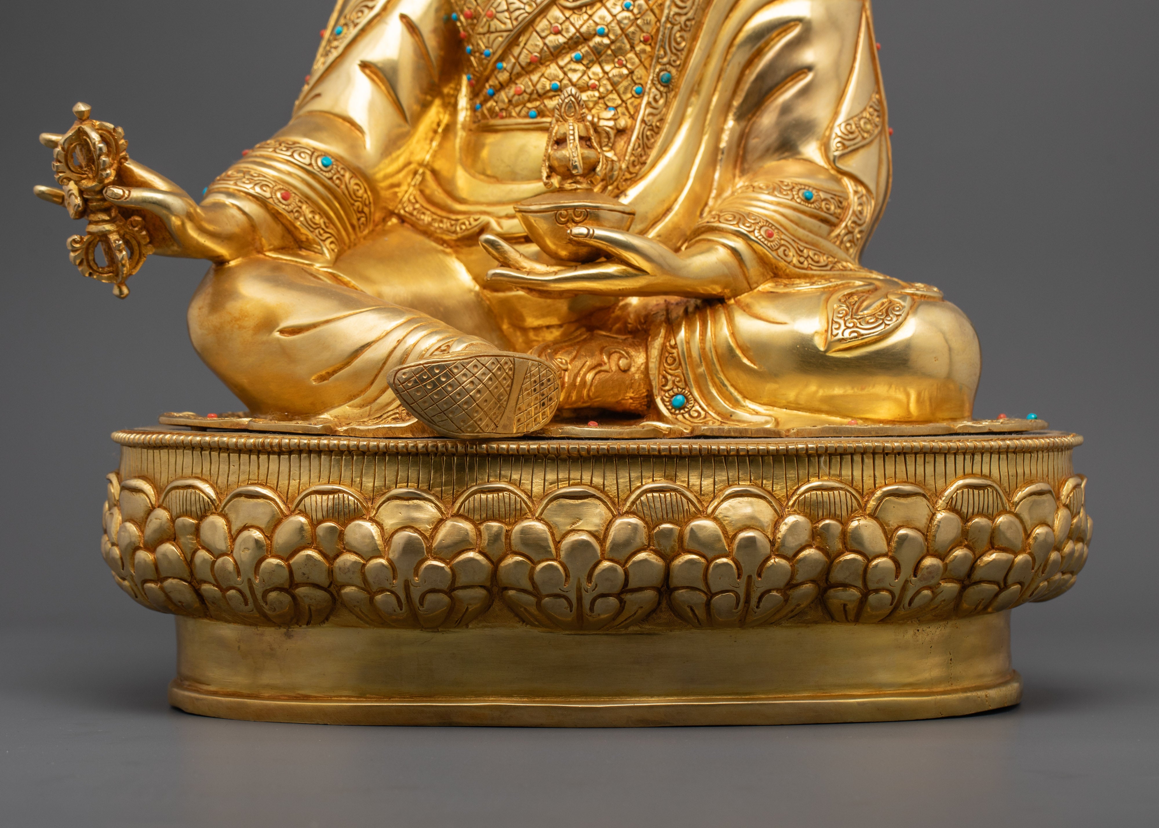 Guru Rinpoche Statue | Hand-Carved Tibetan Padmasambhava Sculpture
