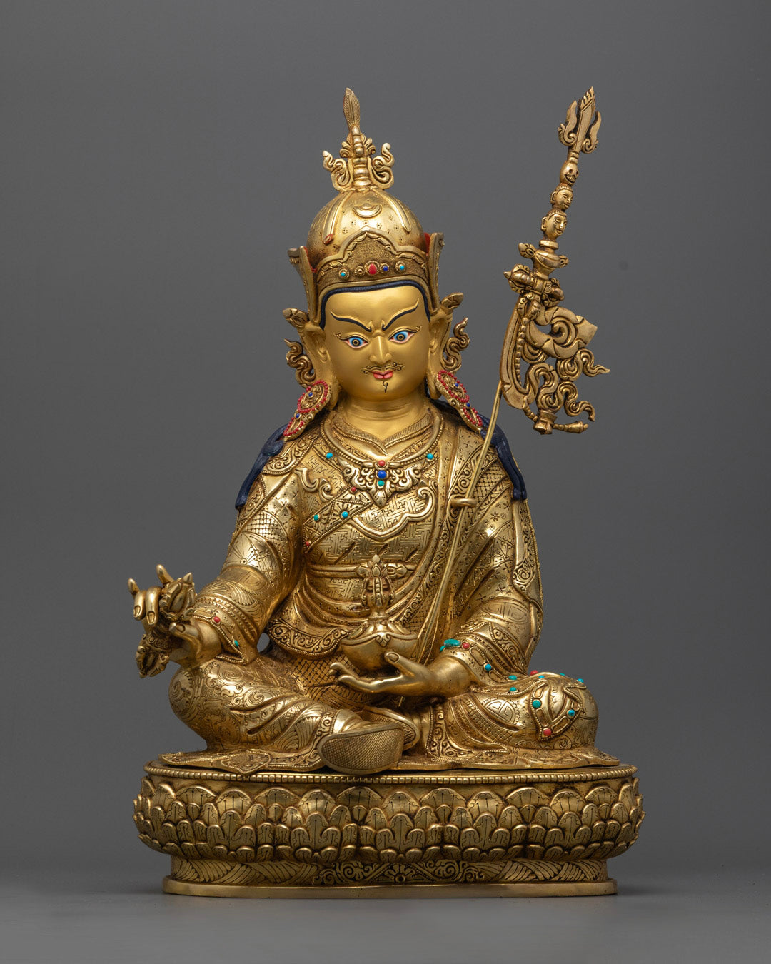 Golden Guru Rinpoche Statue | The Lotus-Born Master