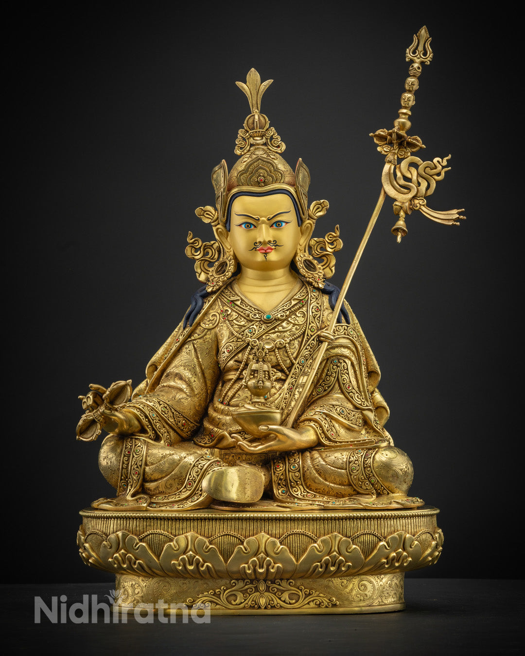 The statue features intricate detailing and symbolizes spiritual power and protection