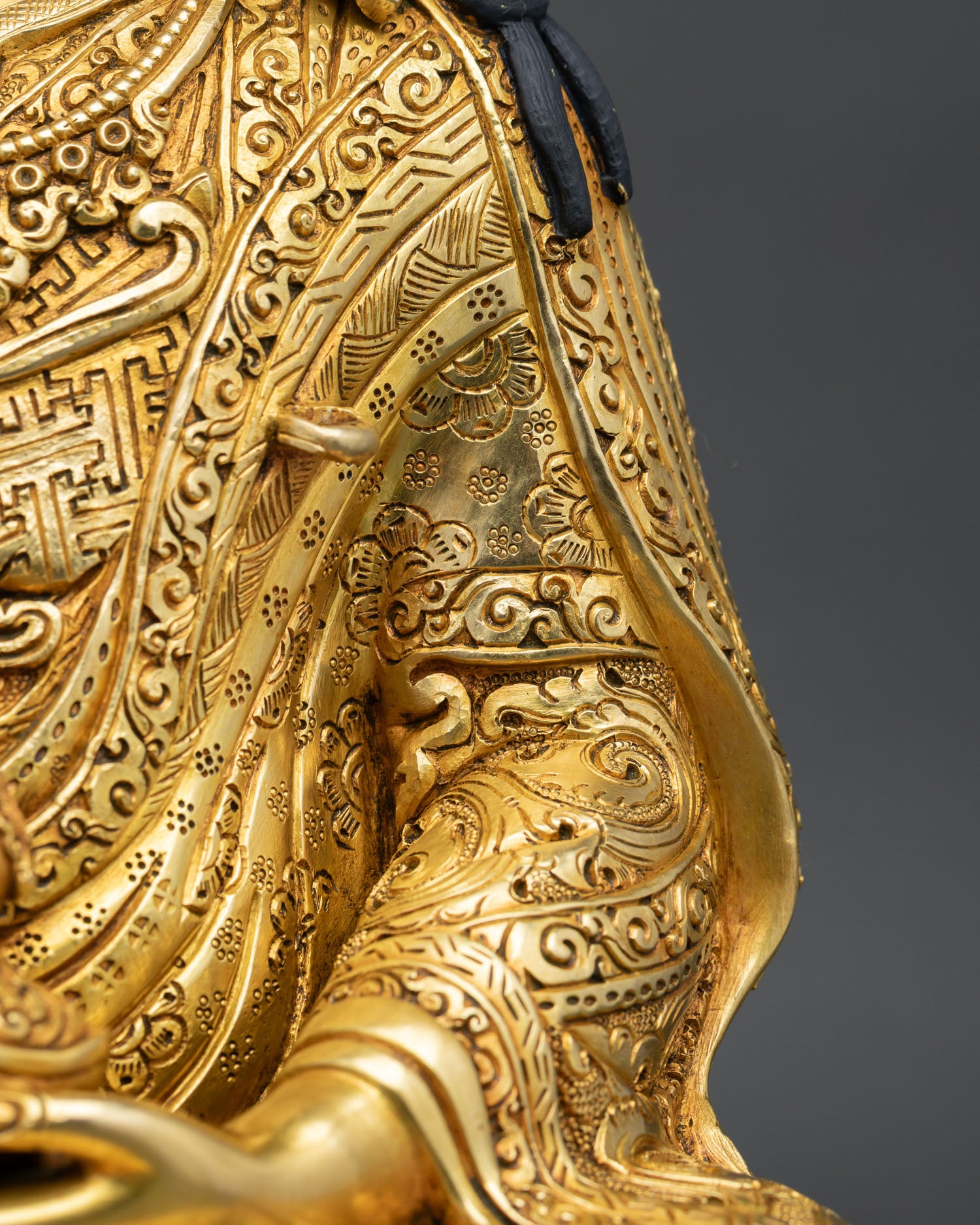 Guru Rinpoche Statue | Gold Fire-Gilded Meditation Artwork
