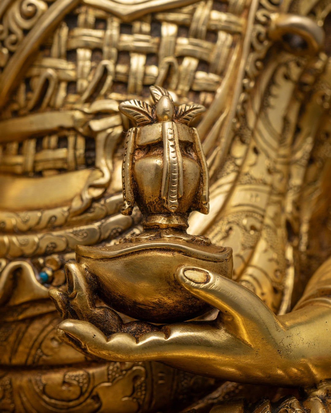 Guru Rinpoche Padmasambhava Gold Statue