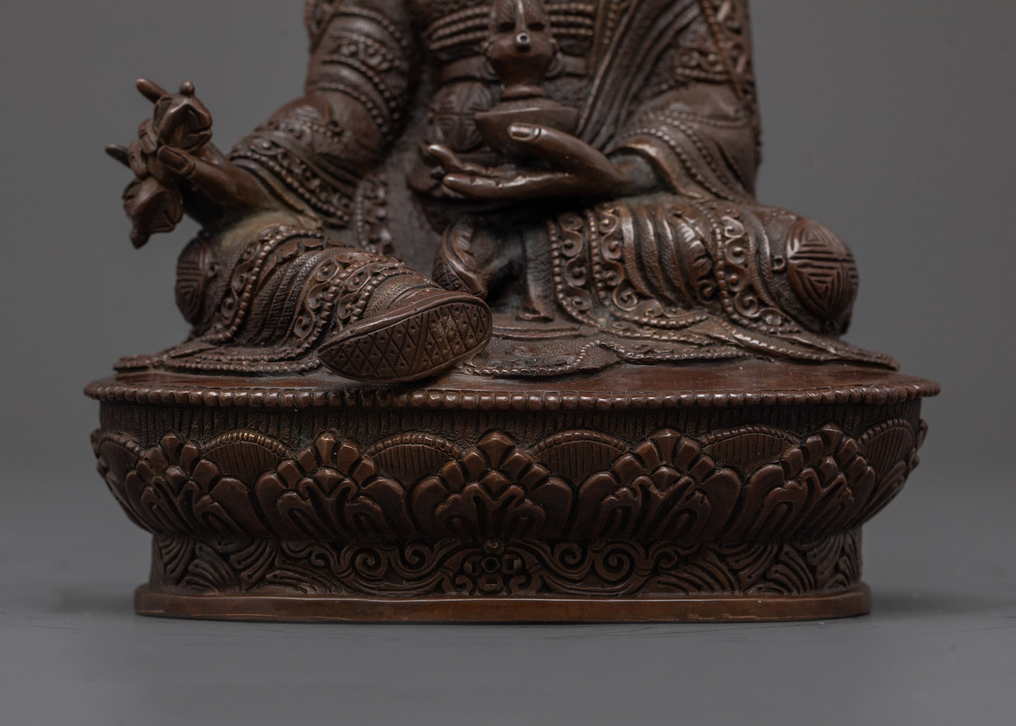 Authentic Oxidized Padmasambhava Statue | Traditional Buddhist Art