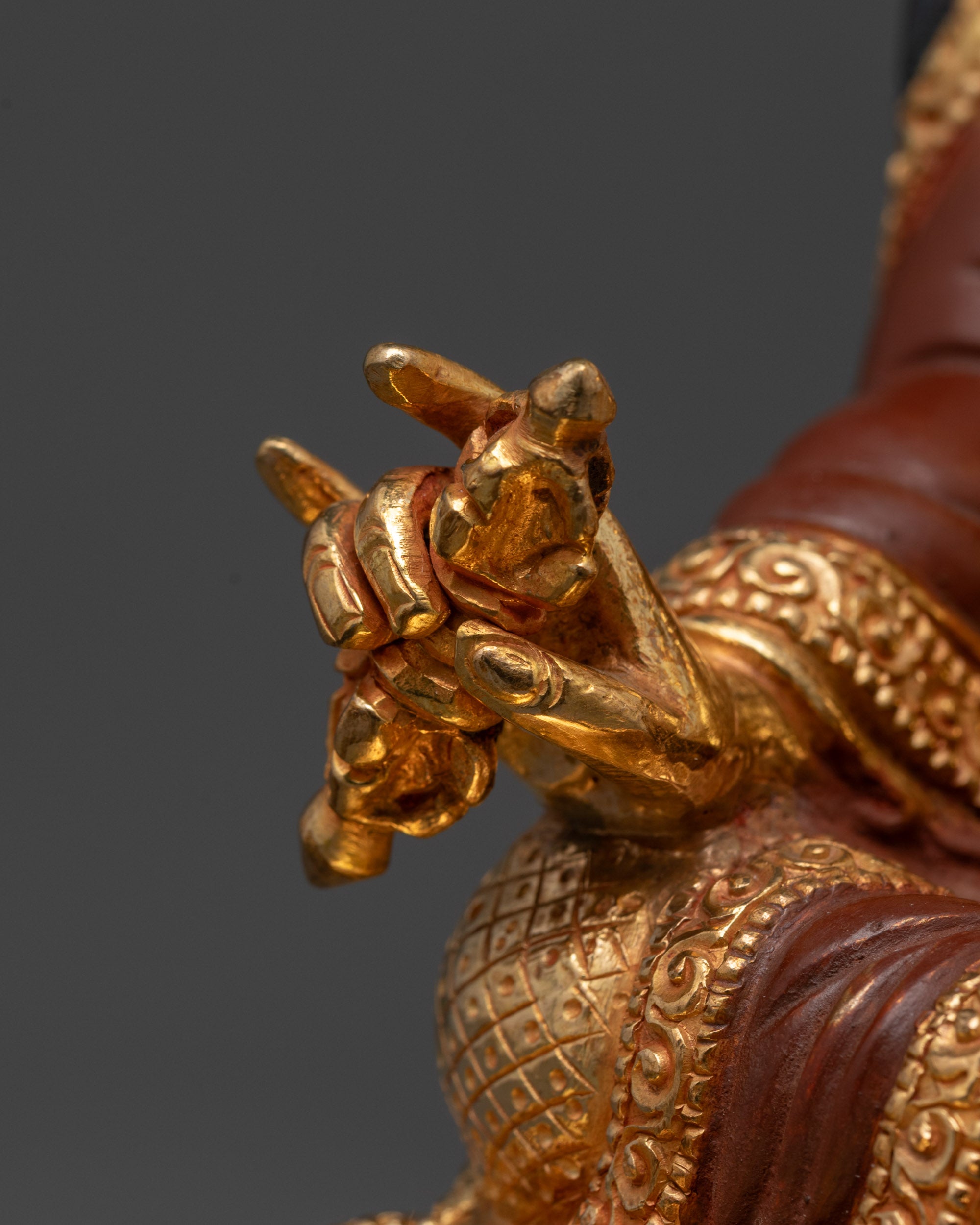 Nepalese Crafted Padmasambhava Sculpture | Himalayan Masterpiece