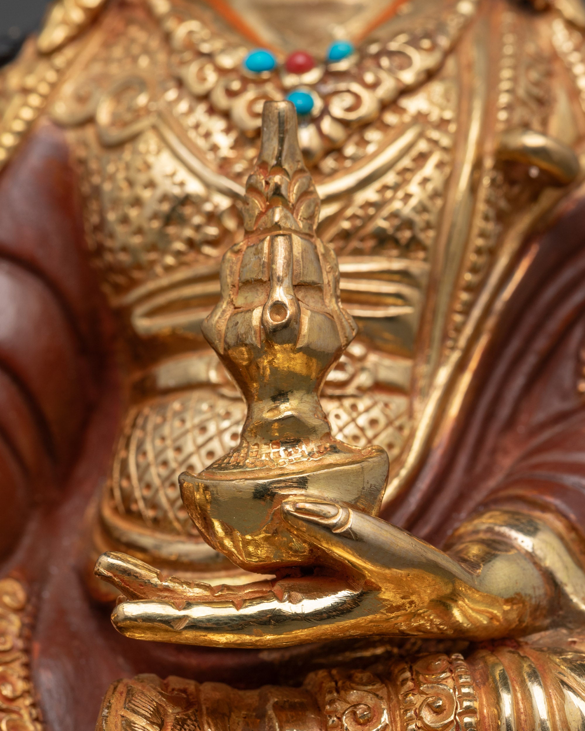 Nepalese Crafted Padmasambhava Sculpture | Himalayan Masterpiece