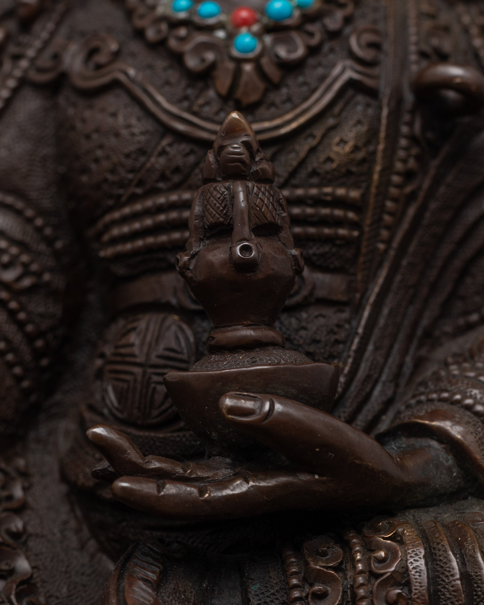 Authentic Oxidized Padmasambhava Statue | Traditional Buddhist Art