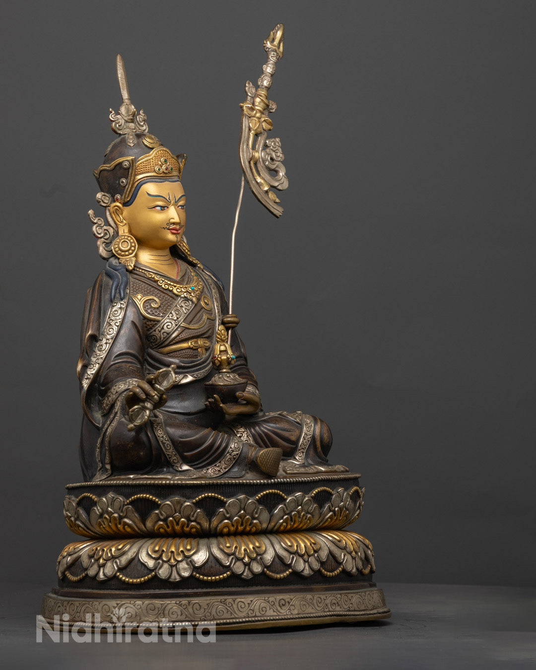 Guru Rinpoche Statue | Intricately Crafted with Oxidized Copper