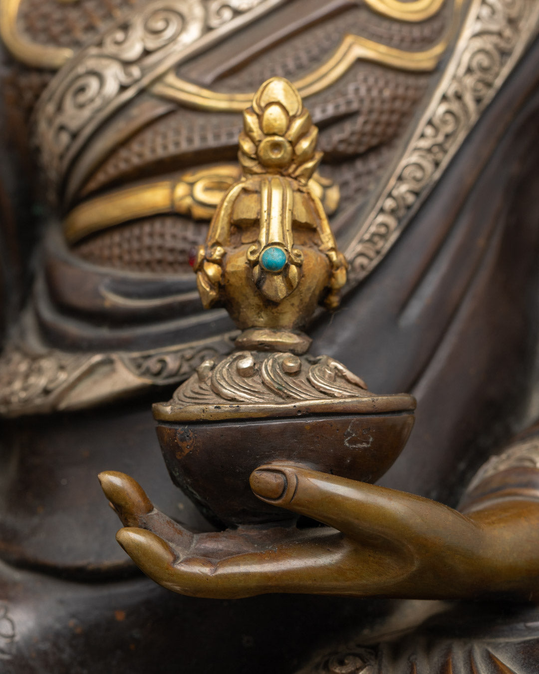 Guru Rinpoche Statue | Intricately Crafted with Oxidized Copper