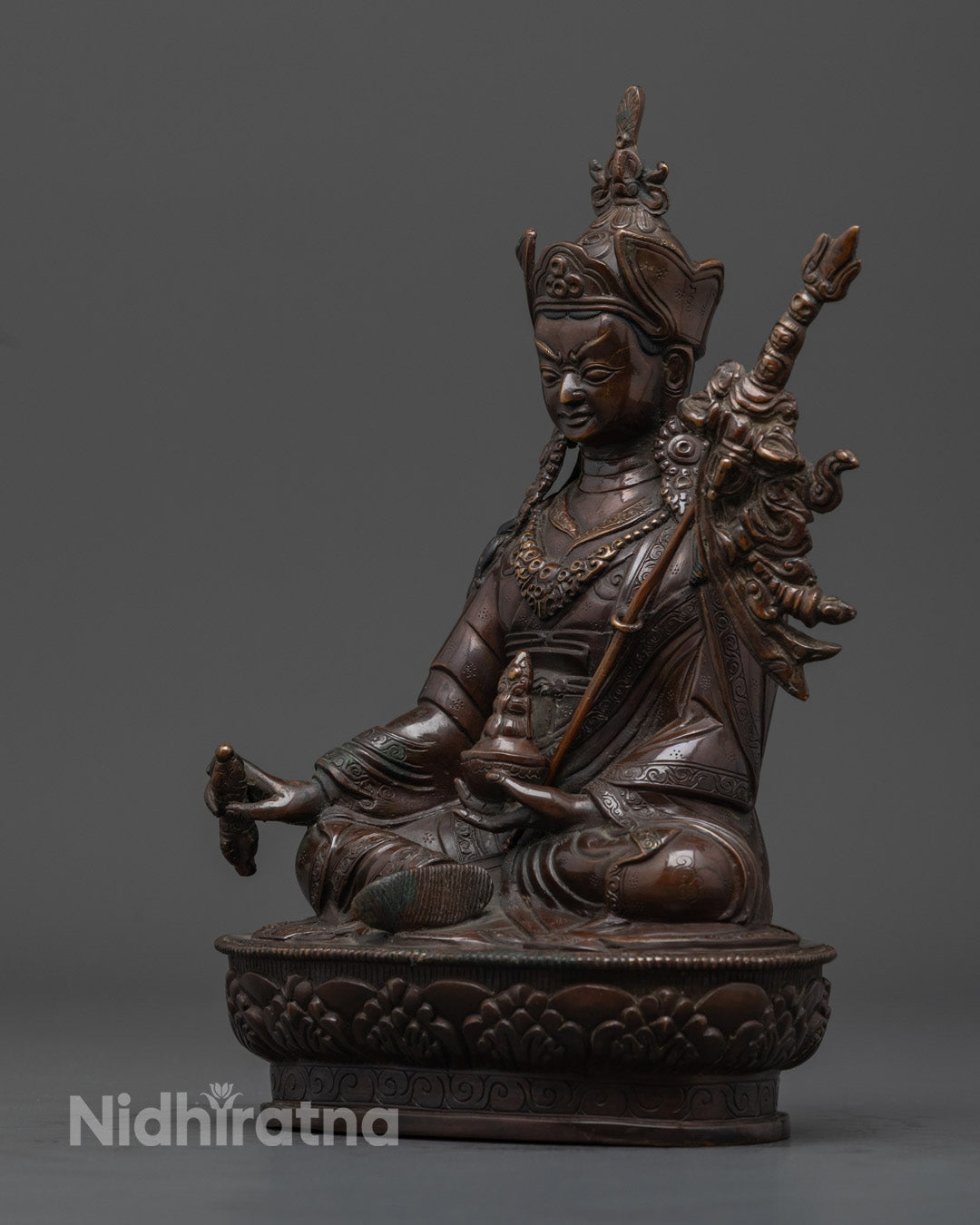 Handmade Guru Rinpoche Statue | Sacred Tibetan Master