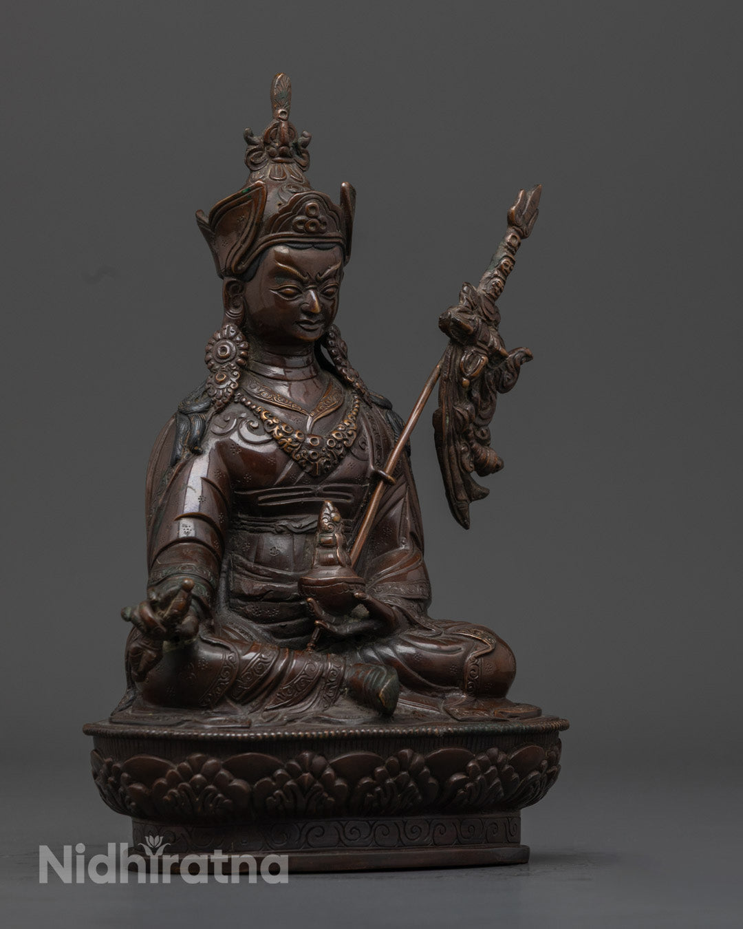 Handmade Guru Rinpoche Statue | Sacred Tibetan Master
