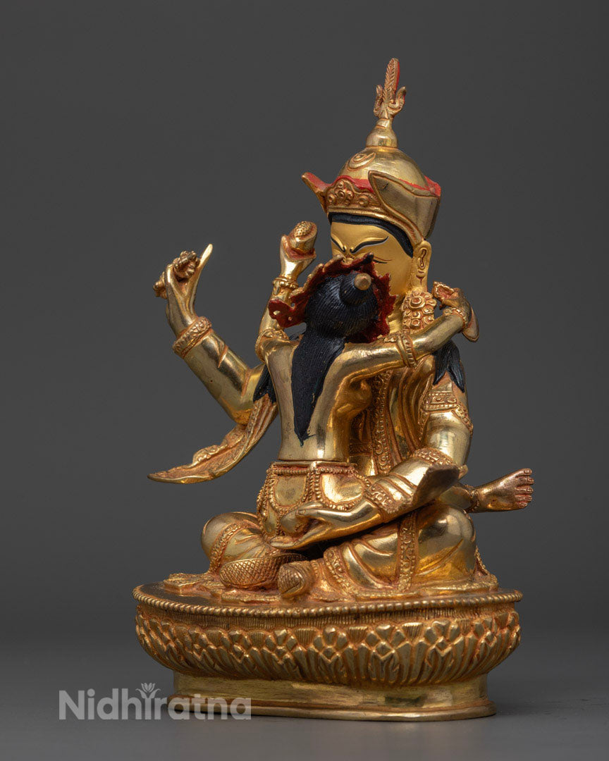Lotus Born Buddhist Guru Rinpoche with Consort Statue