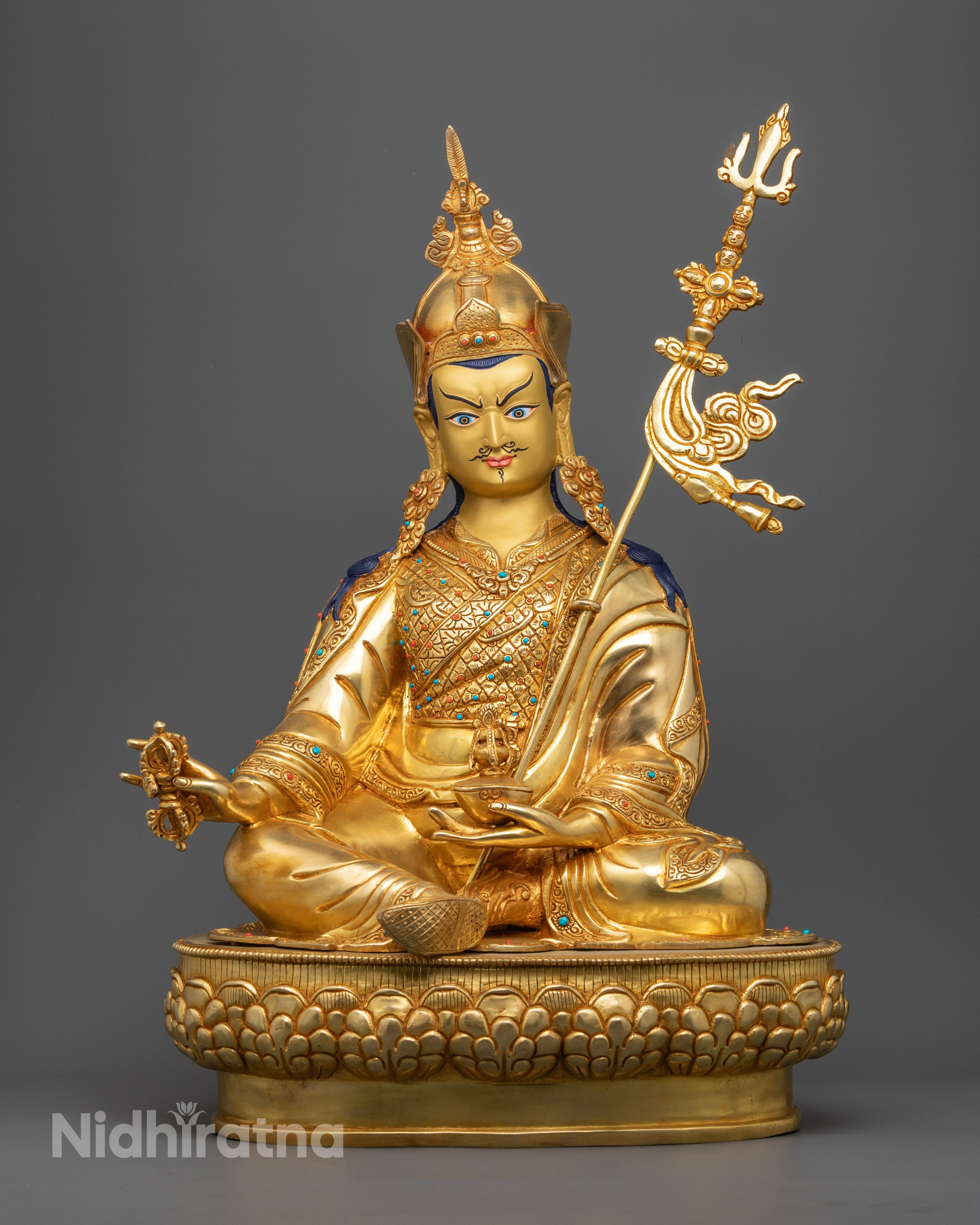 Guru Rinpoche Statue | Hand-Carved Tibetan Padmasambhava Sculpture