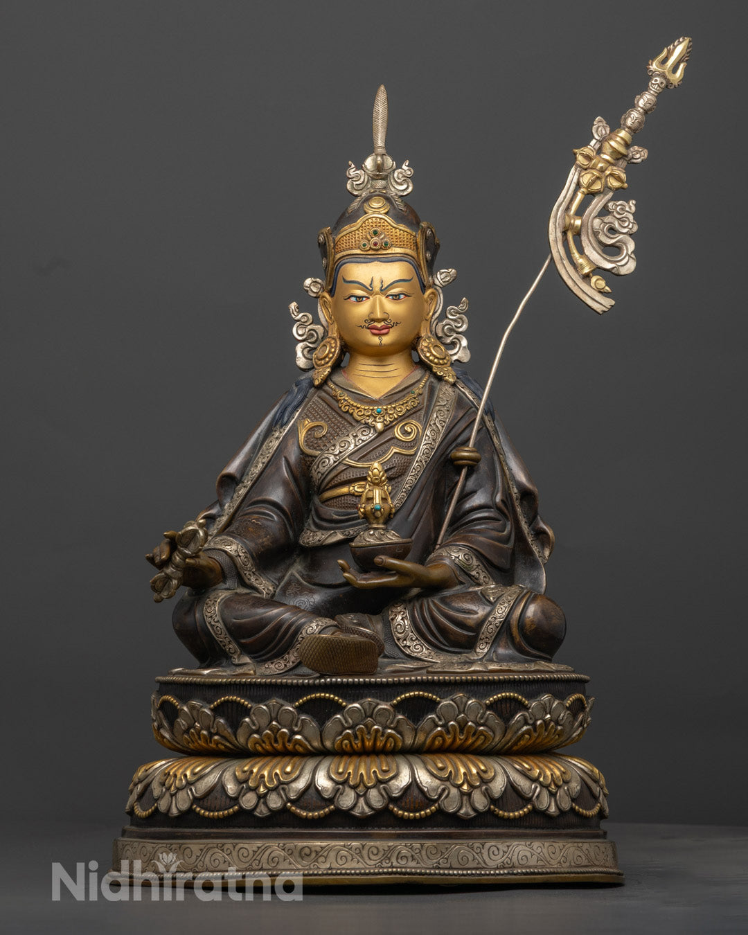 Guru Rinpoche Statue | Intricately Crafted with Oxidized Copper