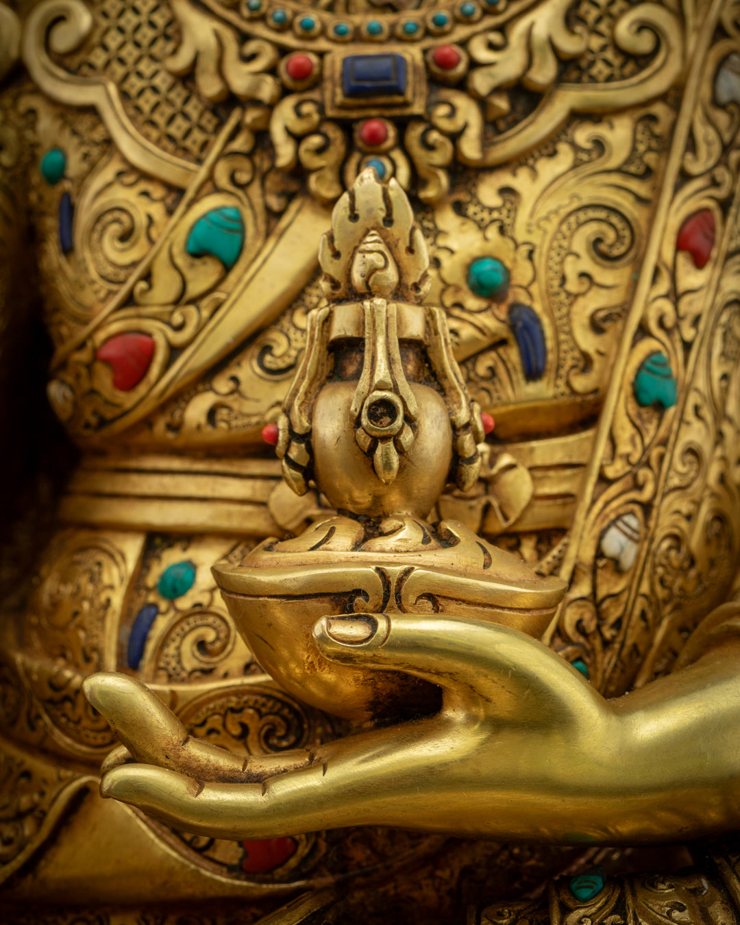 Nepalese Guru Rinpoche Statue | Tibetan Buddhist Sculpture