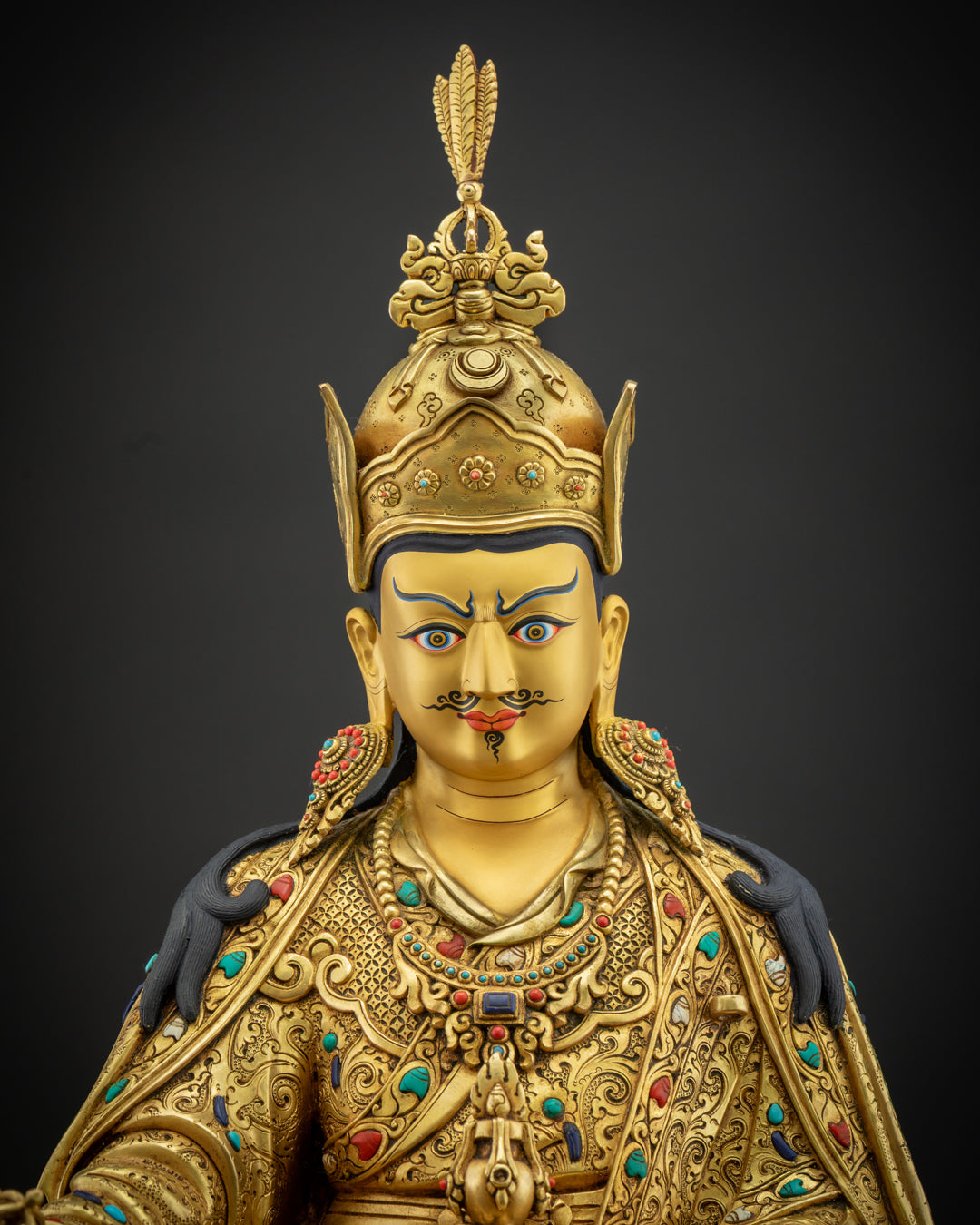 Nepalese Guru Rinpoche Statue | Tibetan Buddhist Sculpture