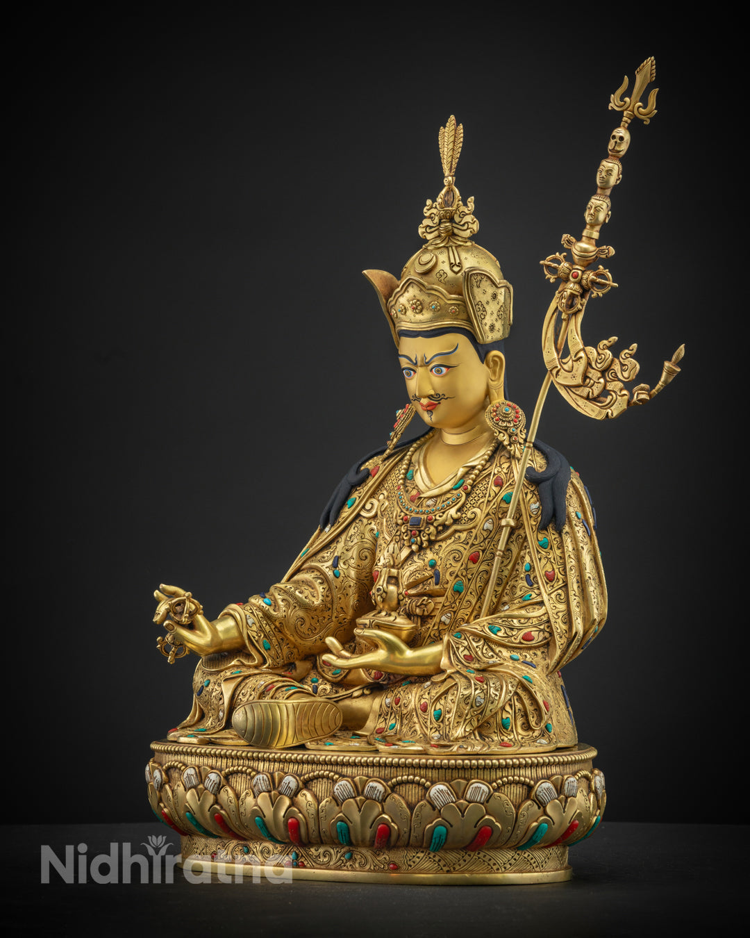 Nepalese Guru Rinpoche Statue | Tibetan Buddhist Sculpture