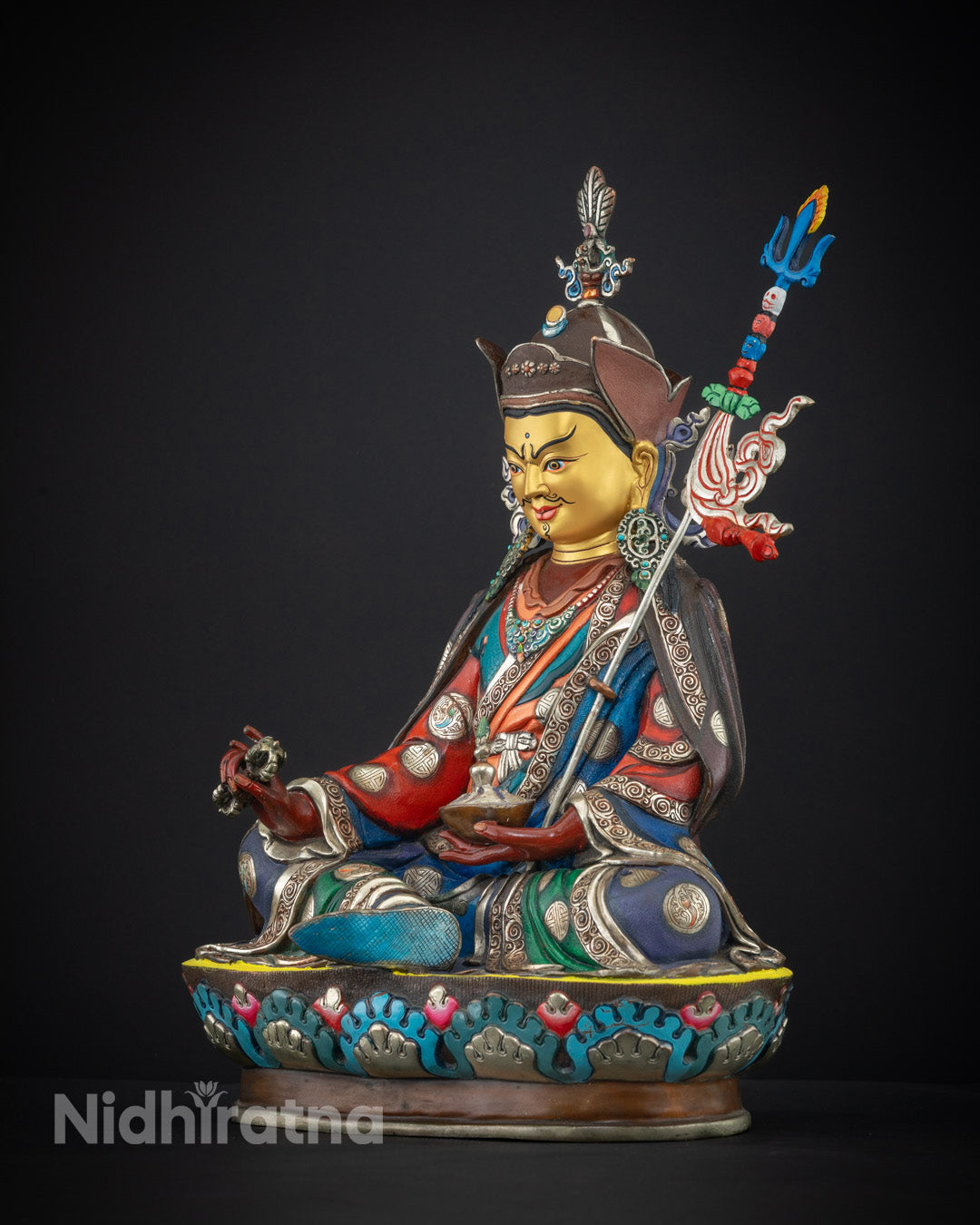 Buddhist Guru Rinpoche Statue | Himalayan Sacred Artwork