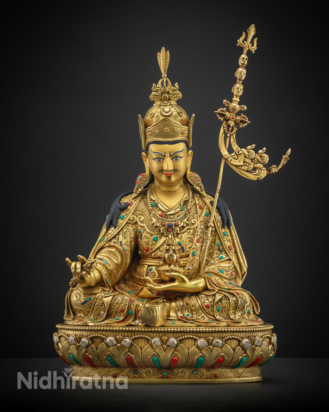 Nepalese Guru Rinpoche Statue | Tibetan Buddhist Sculpture