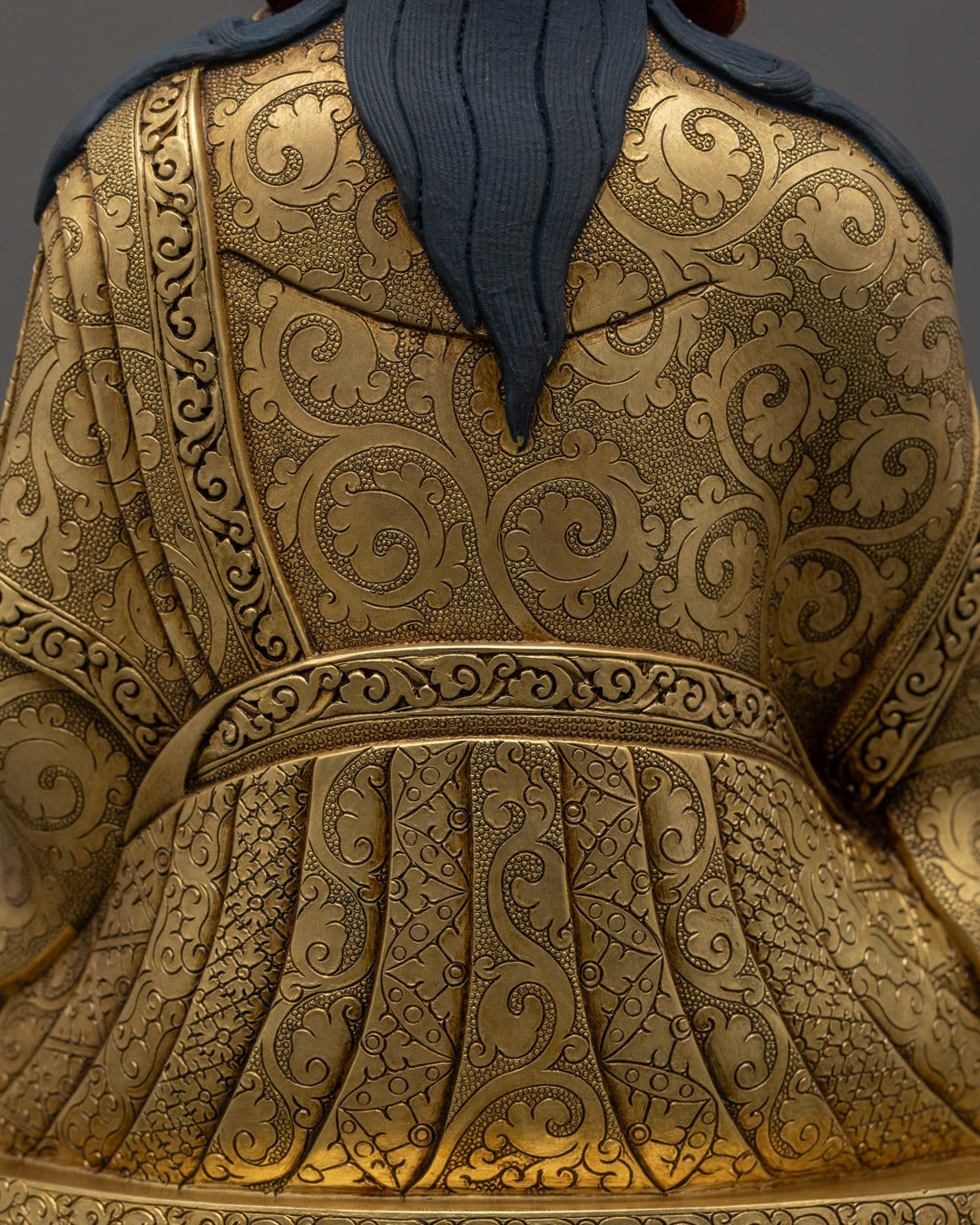 Guru Rinpoche Statue | Exquisite Hand-Carved Gold-Plated Copper