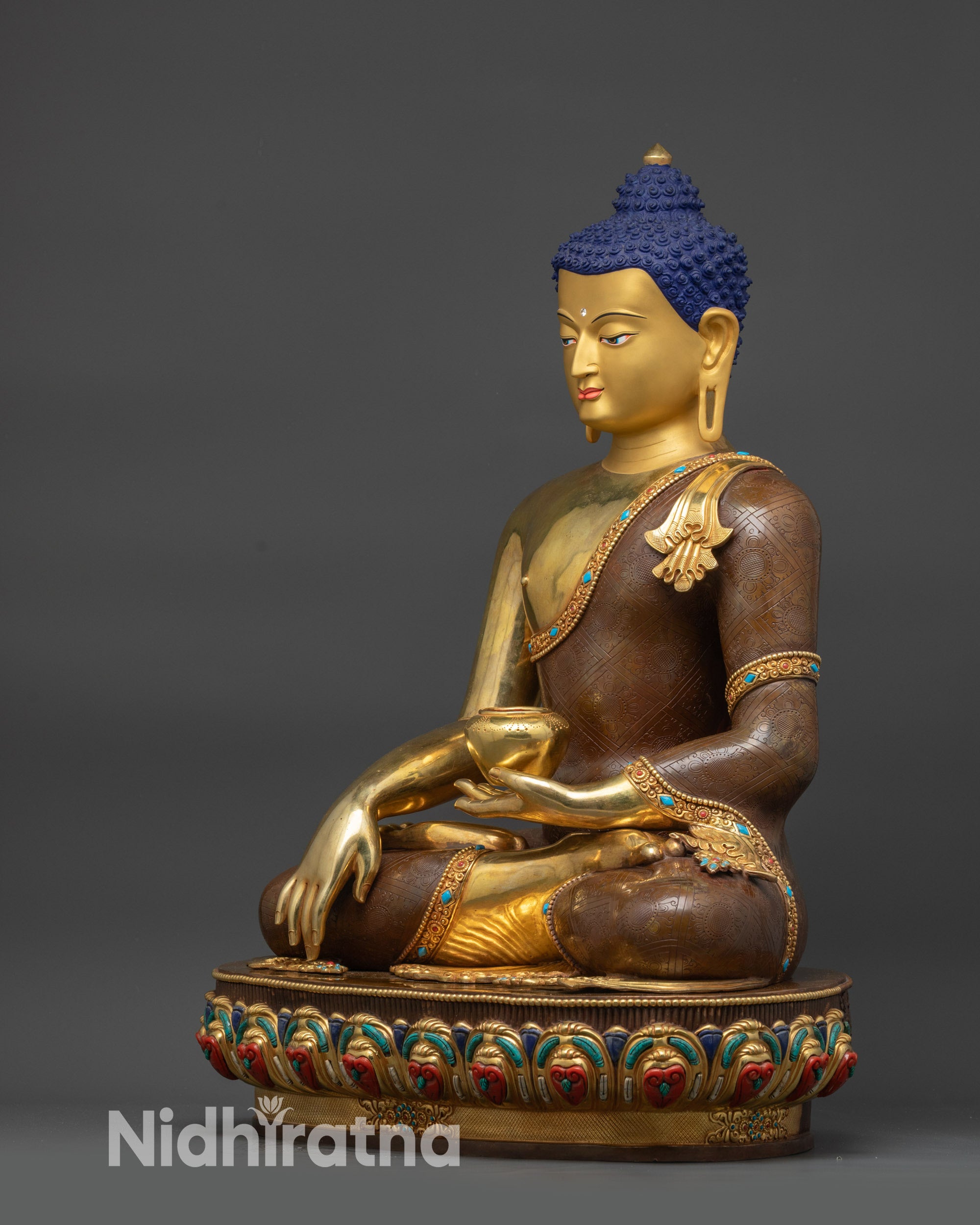 Gautama Buddha and Disciples Statue | Traditional Buddhist Sculpture