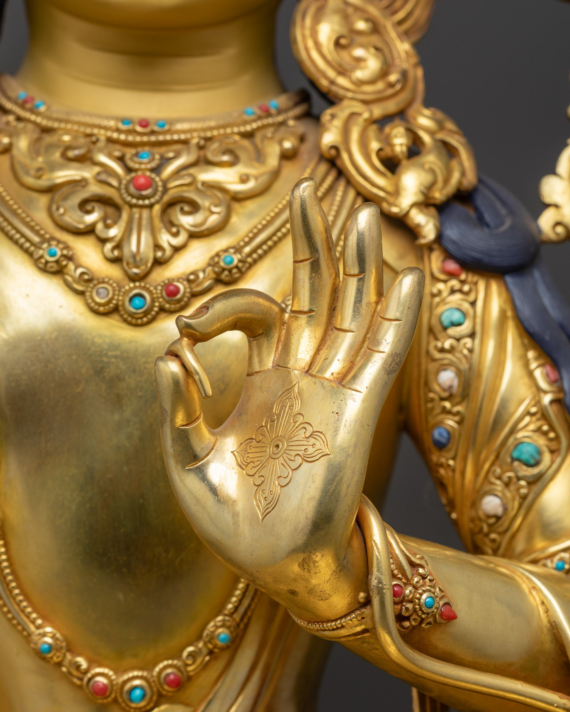 Bodhisattva of Wisdom Manjushri Sculpture | Buddhist Meditation Idol