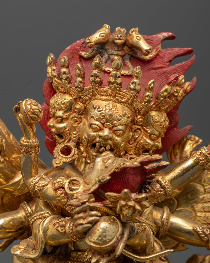 Hayagriva Statue | 24K Gold Gilded Tibetan Art