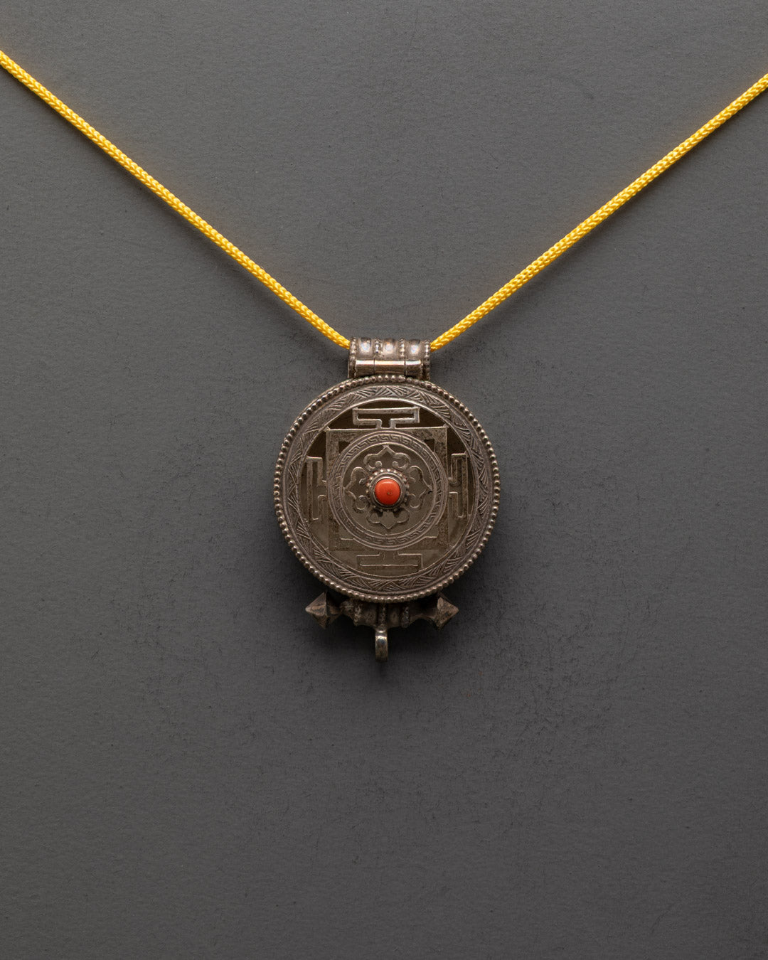 Hand-Carved Mandala Locket | Symbol of Cosmic Balance