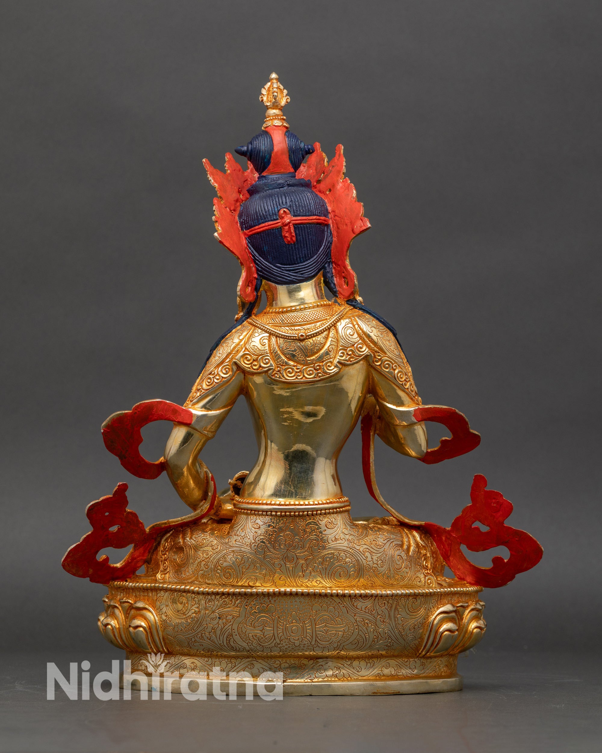 Handcrafted Newari Vajrasattva Bodhisattva statue from Patan, Nepal, using lost-wax casting