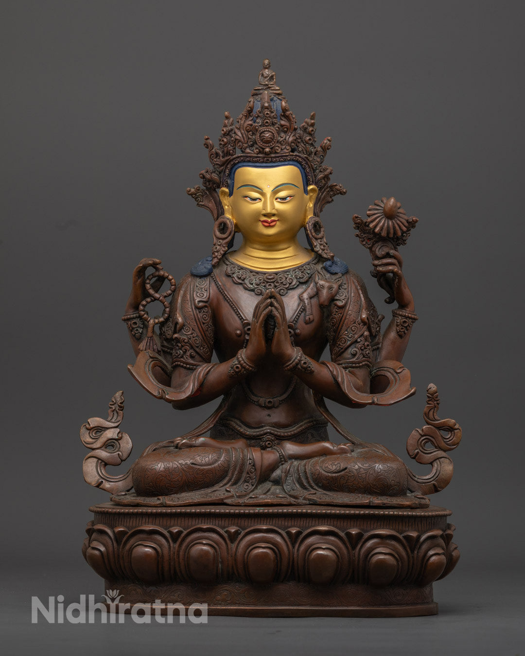 Handmade Chenrezig Statue | Tibetan Buddha of Compassion