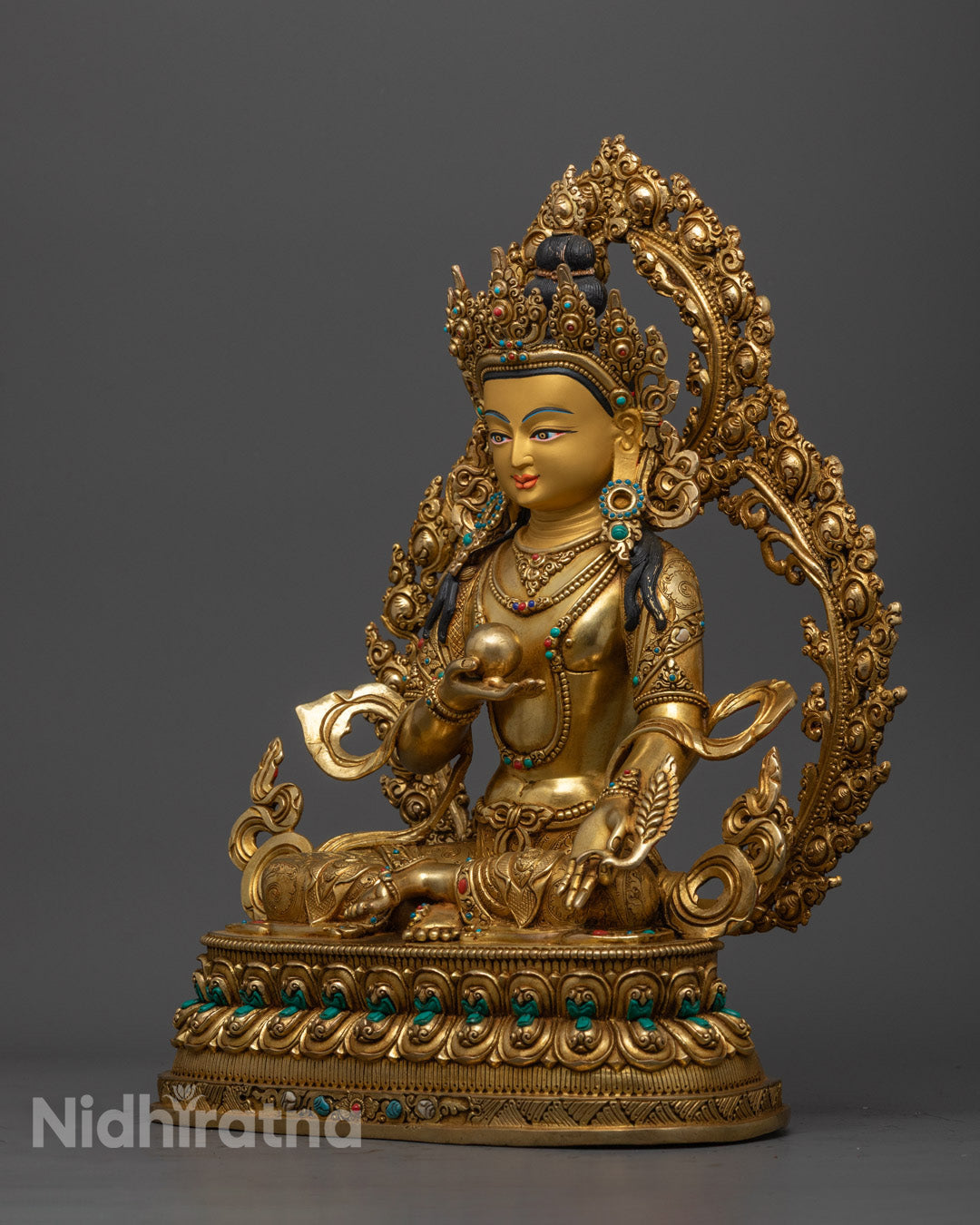Handmade Ksitigarbha Statue created using the lost wax method, ideal for altars, meditation spaces, and spiritual decor