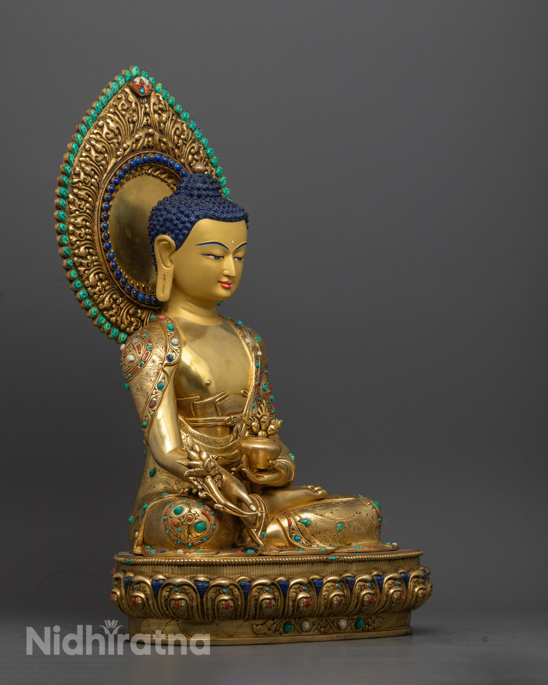 Healing Medicine Buddha Statue - 24k Gold Gilded Copper | Spiritual Art